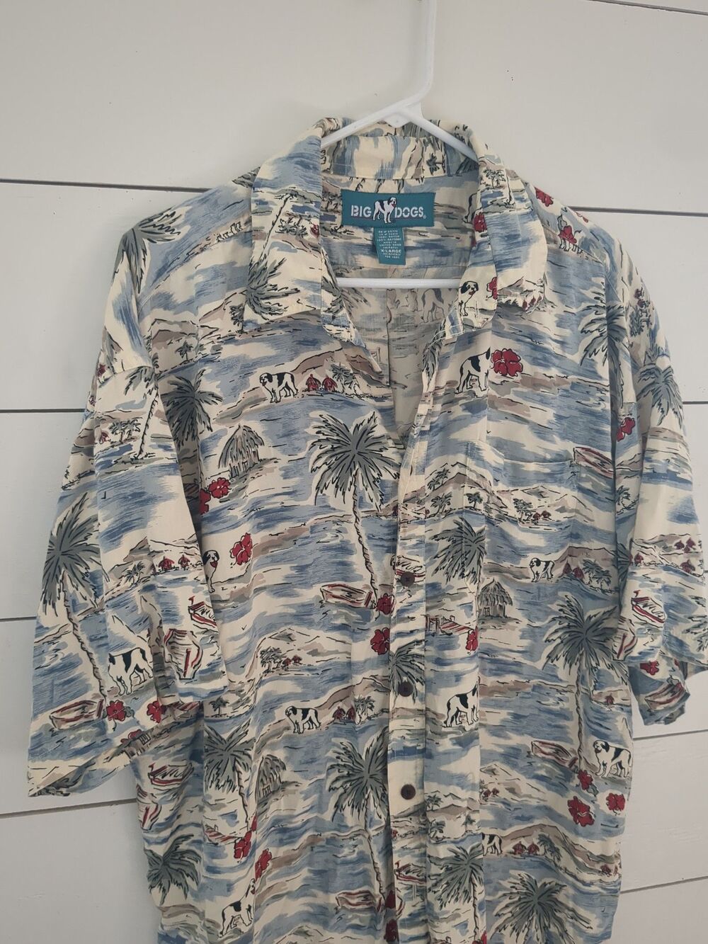Big dogs men's rayon extra large Hawaiian shirt dogs Palm Beach, summer